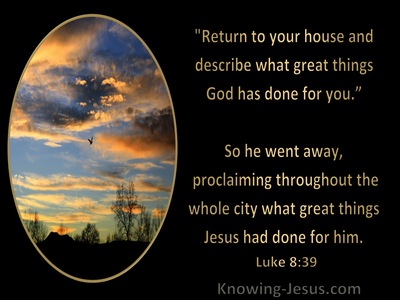 Luke 8:39 Return Home And Go Tell What Great Things The Lord Has Done (black)